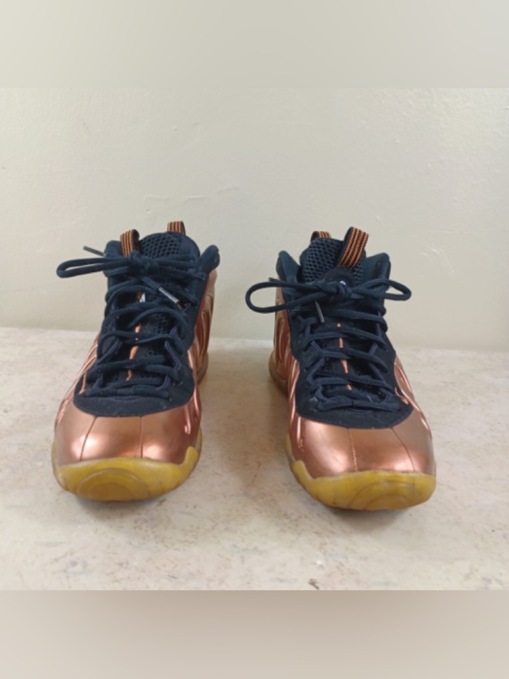 Nike Kids Foamposite Sneakers in Metallic Copper and Black
